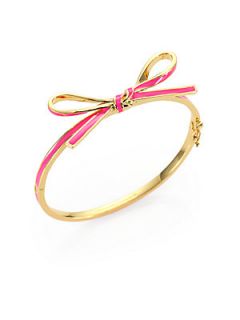 Kate Spade New York Skinny Mini Enamel Bow Bangle Bracelet   Pink Gold