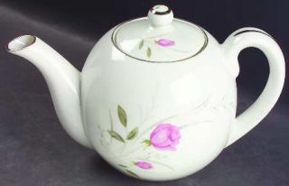 Diamond (Japan) Sterling Rose Teapot & Lid, Fine China Dinnerware   Pink Roses,G