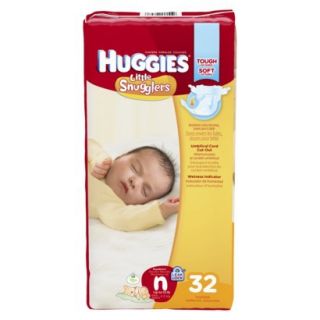 HUGGIES Little Snugglers Diapers Jumbo Pack Size Newborn (32 Count)
