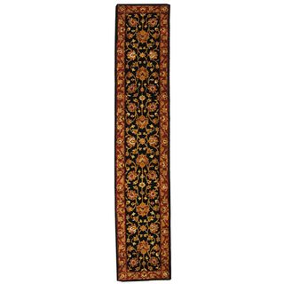 Handmade Heritage Kerman Black/ Peach Wool Runner (23 X 12) (BlackPattern OrientalMeasures 0.625 inch thickTip We recommend the use of a non skid pad to keep the rug in place on smooth surfaces. We also recommend that this rug be professionally cleaned 