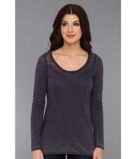 Chaser L/S Drape Back Tee Womens Long Sleeve Pullover (Purple)