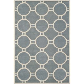 Safavieh Handmade Moroccan Chatham Blue/ Ivory Wool/ Latex Rug (4 X 6)