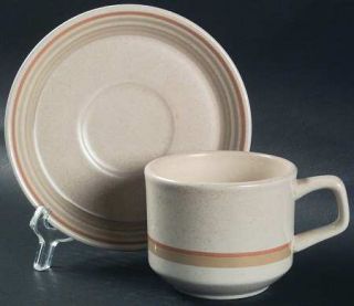 Lenox China Brushwork Beige Flat Cup & Saucer Set, Fine China Dinnerware   Tempe