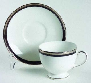 Wedgwood Reflection Leigh Shape Footed Cup & Saucer Set, Fine China Dinnerware  