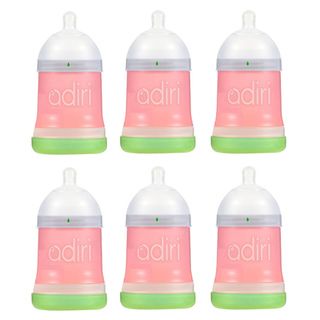 Adiri Nxgen Pink 5.5 ounce Newborn 0 3 Month Nurser Baby Bottles (pack Of 6) (PinkBottom vented, one way Petal valve offers consistent air flow reducing possibility of colicSupports transition from Mothers breast to bottleSoft medical grade silicone nippl