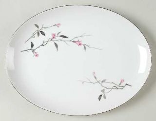 Fine China of Japan Cherry Blossom 12 Oval Serving Platter, Fine China Dinnerwa