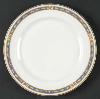 Syracuse Mistic Blue Dessert/Pie Plate, Fine China Dinnerware   White Leaves & A