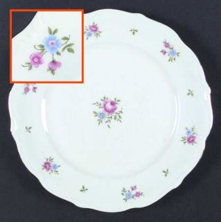 Forest Rambler Dinner Plate, Fine China Dinnerware   Pink Roses & Blue Flowers