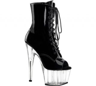 Womens Pleaser Adore 1021   Black/Clear Boots