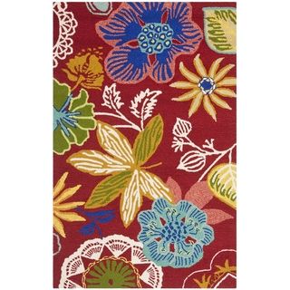 Safavieh Four Seasons Stain Resistant Hand hooked Red Rug (26 X 4)