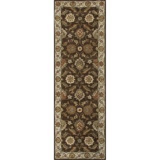 Hand tufted Traditional Oriental Pattern Brown Rug (4 X 16)