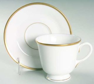 Royal Worcester Capri  Footed Cup & Saucer Set, Fine China Dinnerware   Bone, No