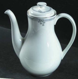 Royal Doulton Andante Coffee Pot & Lid, Fine China Dinnerware   Gray Lines,Gray
