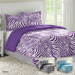 Home Essence Reveresible Zebra Twin size 2 piece Down Alternative Comforter And Sham Set