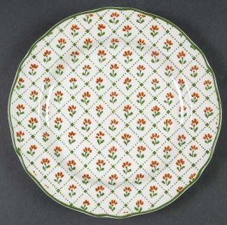 Johnson Brothers Montpellier Salad Plate, Fine China Dinnerware   Green & Rust D
