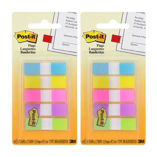Post it .5 inch Assorted Color Flags (pack Of 2) (Assorted Dimensions .5 inch x 1.75 inches Color type Bright Can be reused and re positioned100 flags per pack Two packs included )