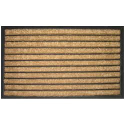 Striped Recycled Rubber and Coir Doormat