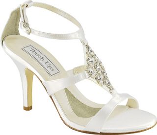 Womens Touch Ups Damaris   White Satin Ornamented Shoes