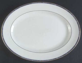 Wedgwood Cantata 15 Oval Serving Platter, Fine China Dinnerware   Tan Squares,B
