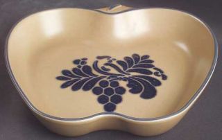 Pfaltzgraff Folk Art Baker Apple Shaped, Fine China Dinnerware   Blue Floral Des