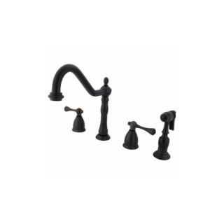 Elements of Design EB1795BLBS New Orleans Two Handle Kitchen Faucet With Spray