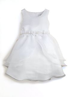 Us Angels Toddlers & Little Girls Layered Organza Dress   White