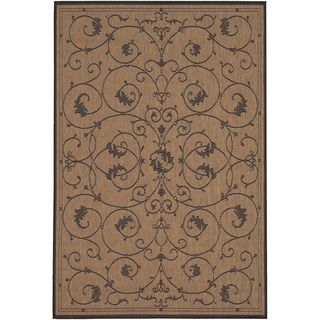 Recife Veranda Cocoa And Black Area Rug (510 X 92) (CocoaSecondary colors BlackTip We recommend the use of a non skid pad to keep the rug in place on smooth surfaces.All rug sizes are approximate. Due to the difference of monitor colors, some rug colors