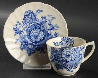 Royal Doulton Kirkwood, The Blue Flat Demitasse Cup & Saucer Set, Fine China Din
