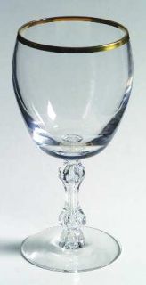 Tiffin Franciscan Florentine Water Goblet   Stem #17679, Gold Trim