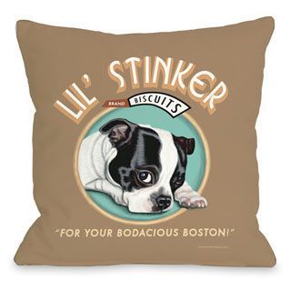 Lil Stinker Throw Pillow (18 inches high x 18 inches wideFill materials 100 percent polyester fillCare instructions Spot treatment with damp clothThe digital images we display have the most accurate color possible. However, due to differences in compute