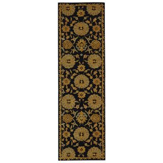 Handmade Medallions Navy Wool Runner (23 X 10) (BluePattern OrientalMeasures 0.625 inch thickTip We recommend the use of a non skid pad to keep the rug in place on smooth surfaces.All rug sizes are approximate. Due to the difference of monitor colors, s
