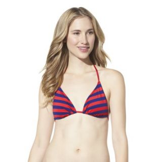Mossimo Womens Mix and Match Stripe Triangle Swim Top  Poppy Red L