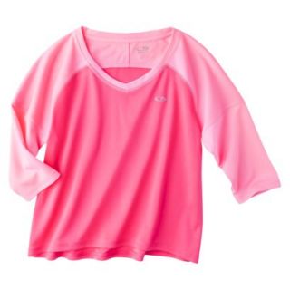 C9 by Champion Girls Long Sleeve Cropped Dance Top   Pink Bloom L