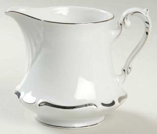 Seyei Majesty Creamer, Fine China Dinnerware   Platinum Trim, Coupeshape