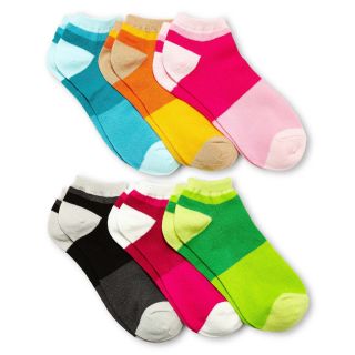 6 pk. Colorblock Low Cut Socks, Black, Womens