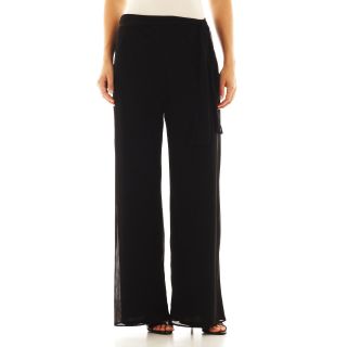 Chiffon Pants, Blk, Womens