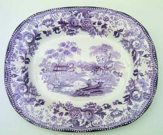 Royal Staffordshire Tonquin Plum 11 Oval Serving Platter, Fine China Dinnerware