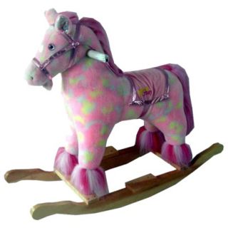 Happy Trails Plush Rocking Pony with Sound   Pink