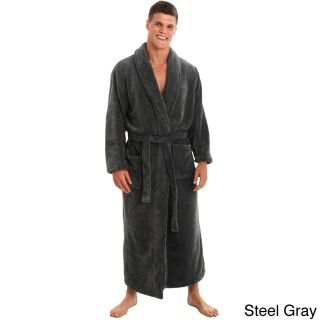 Del Rossa Mens Full Length Shawl Collar Fleece Bath Robe