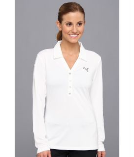 PUMA Golf L/S Polo 14 Womens Long Sleeve Pullover (White)