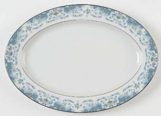 Lynnbrooke Blue Madeira 14 Oval Serving Platter, Fine China Dinnerware   Pink &