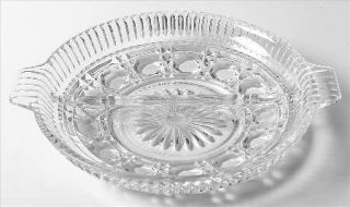 Federal Glass  Windsor Clear 2 Part Relish Dish   Button & Cane Design, Pressed,