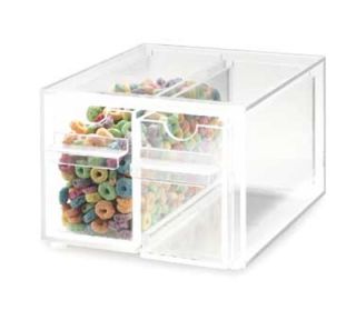 Cal Mil Clear Topping Dispenser w/ 2 Notched Drawers, 7 x 8 x 5 in High