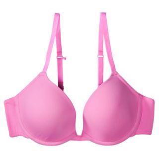Xhilaration Juniors Perfect T Shirt Lightly Lined Plunge Bra   Daring Pink 32A