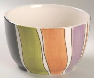  Metro Stripe Soup/Cereal Bowl, Fine China Dinnerware   Multicolor Strip