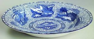 Mottahedeh Torquay Blue (Scalloped,No Trim) Rim Soup Bowl, Fine China Dinnerware
