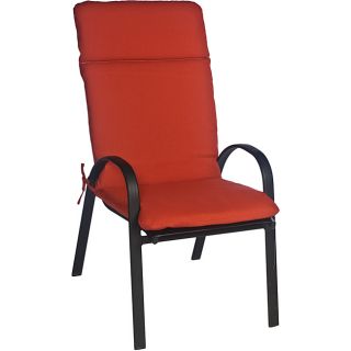 Ali Patio Polyester Brick Red Solid Smooth Edge Hi back Outdoor Arm Chair Cushion (Brick redMaterial Polyester fabricFill 2 inches of polyester fiberClosure Knife edge sewnWeather resistant YesUV protection YesCare instructions Hose down and air dry