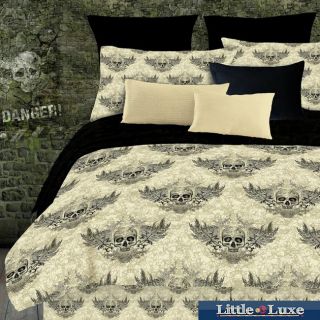 Street Revival Winged Skull Twin size 6 piece Bed In A Bag With Sheet Set