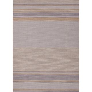 Flat weave Stripe Multicolor 100 Percent Wool Rug (4 X 6)