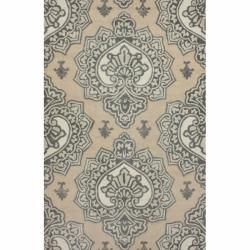 Nuloom Handmade Indoor / Outdoor Damask Beige Rug (5 X 8) (Grey, IvoryPattern OrientalTip We recommend the use of a non skid pad to keep the rug in place on smooth surfaces.All rug sizes are approximate. Due to the difference of monitor colors, some rug
